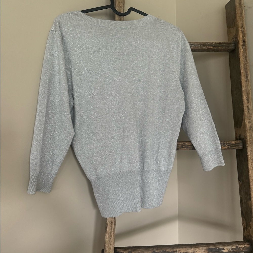 NWOT White House Black Market Silver Embellished Cardigan - Picture 6 of 9